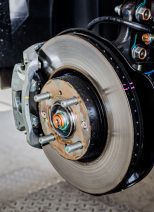 Front disc brake on car